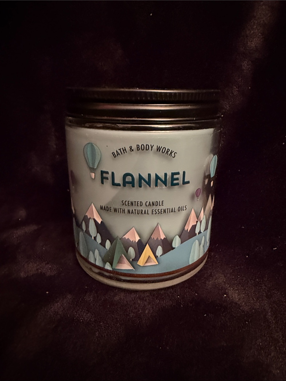 Bath & Body Works Flannel Candle - Light Blue & Teal Accents